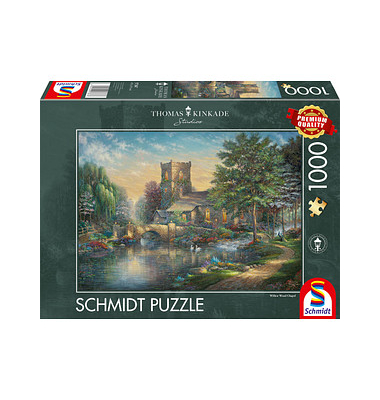 Schmidt Thomas Kinkade Willlow Wood Chapel Puzzle 1000 Teile Schmidt Thomas Kinkade Willlow Wood Chapel Puzzle 1000 Teile