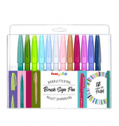 12 Pentel Pastel SES15C-12 Brush-Pen-Set farbsortiert