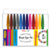 12 Pentel SES15-12 Brush-Pen-Set farbsortiert