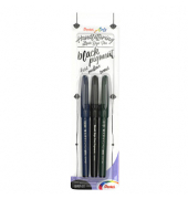 3 Pentel XSES143-ANN2 Brush-Pen schwarz