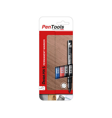 Permanentmarker PenTools N50S-PRO4ABCEU, N50S-PRO4ABCEU, Pack, 3-farbig sortiert, 1mm Rundspitze