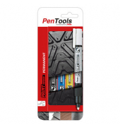 Lackmarker PenTools MMP20-PRO4MX1EU, MMP20-PRO4MX1EU, Pack, schwarz/blau/gelb/weiß, 2-3mm Rundspitze