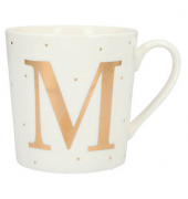 DEPESCHE Kaffeetassen Buchstabe M weißgold 0,3 l