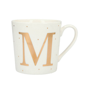 DEPESCHE Kaffeetassen Buchstabe M weißgold 0,3 l DEPESCHE Kaffeetassen Buchstabe M weißgold 0,3 l