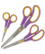 Scheren-Set Easy Grip, Edelstahl, rostfrei, 13/21/25cm, cassis/melonengelb