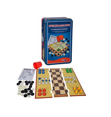 noris Spielesammlung in der Metalldose Spiele-Set