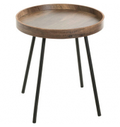Beistelltisch 25885, 45cm (H), 40x40cm (BxT), rund, eiche / schwarz