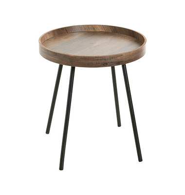 Beistelltisch 25885, 45cm (H), 40x40cm (BxT), rund, eiche / schwarz