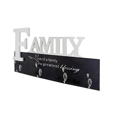 HAKU Möbel Wandgarderobe 28307 schwarz Holz 4 Haken 50,0 x 29,0 cm HAKU Möbel Wandgarderobe 28307 schwarz Holz 4 Haken 50,0 x 29,0 cm