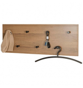 HAKU Möbel Wandgarderobe 37142 eiche Holz 7 Haken 80,0 x 30,0 cm