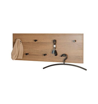 HAKU Möbel Wandgarderobe 37142 eiche Holz 7 Haken 80,0 x 30,0 cm