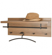 HAKU Möbel Wandgarderobe 37144 eiche Holz 4 Haken 75,0 x 30,0 cm