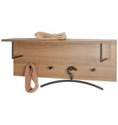 HAKU Möbel Wandgarderobe 37147 eiche Holz 4 Haken 80,0 x 30,0 cm
