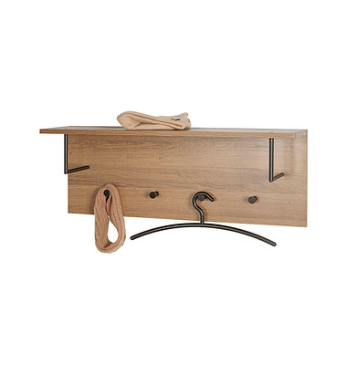 HAKU Möbel Wandgarderobe 37147 eiche Holz 4 Haken 80,0 x 30,0 cm