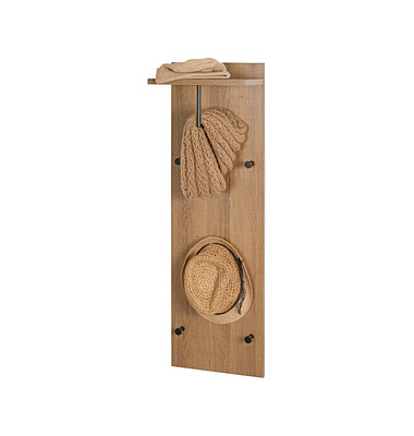 HAKU Möbel Wandgarderobe 37148 eiche Holz 5 Haken 30,0 x 100,0 cm