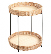 Beistelltisch 37189, 49cm (H), 42x42cm (BxT), rund, braun / schwarz