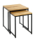 Beistelltisch 37333, 41 / 46cm (H), 33 / 38cmx33 / 38cm (BxT), quadratisch, eiche / schwarz