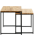 Beistelltisch 37333, 41 / 46cm (H), 33 / 38cmx33 / 38cm (BxT), quadratisch, eiche / schwarz