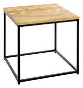 Beistelltisch 37334, 45cm (H), 45x45cm (BxT), quadratisch, eiche / schwarz
