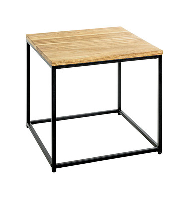 Beistelltisch 37334, 45cm (H), 45x45cm (BxT), quadratisch, eiche / schwarz