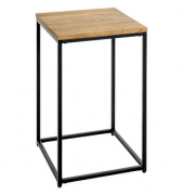 Beistelltisch 37335, 60cm (H), 35x35cm (BxT), quadratisch, eiche / schwarz