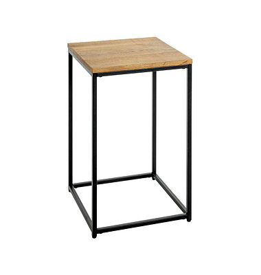 Beistelltisch 37335, 60cm (H), 35x35cm (BxT), quadratisch, eiche / schwarz