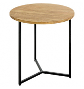 Beistelltisch 37336, 52cm (H), 50x50cm (BxT), rund, eiche / schwarz