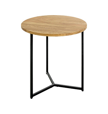 Beistelltisch 37336, 52cm (H), 50x50cm (BxT), rund, eiche / schwarz