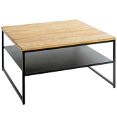 Couchtisch, 40cm (H), 70x70cm (BxT), quadratisch, eiche / schwarz