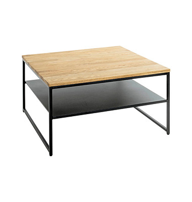Couchtisch, 40cm (H), 70x70cm (BxT), quadratisch, eiche / schwarz