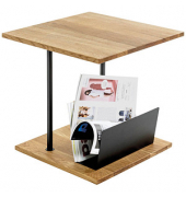 Beistelltisch 37339, 45cm (H), 45x45cm (BxT), quadratisch, eiche / schwarz