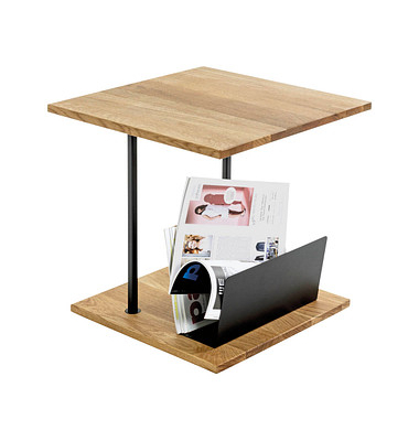 Beistelltisch 37339, 45cm (H), 45x45cm (BxT), quadratisch, eiche / schwarz