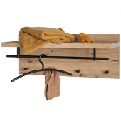 HAKU Möbel Wandgarderobe 37444 eiche Holz 4 Haken 75,0 x 30,0 cm