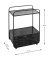 Beistelltisch 47521, 58cm (H), 41x25cm (BxT), rechteckig, schwarz / schwarz