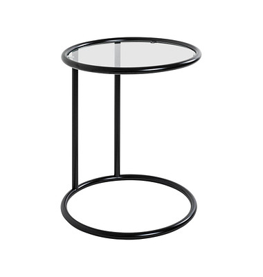 Beistelltisch 64535, 55cm (H), 45x45cm (BxT), rund, schwarz / schwarz
