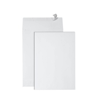 Faltentaschen 3752 PR KP, B4, ohne Fenster, haftklebend, 40mm-Falte, 150g, weiß
