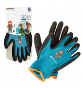 Gartenhandschuhe Kinder, blau/anthrazit, Größe 3 (6-10 kg)