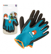 Gartenhandschuhe Kinder, blau/anthrazit, Größe 2 (4-8 kg)