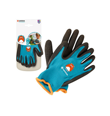 Gartenhandschuhe Kinder, blau/anthrazit, Größe 2 (4-8 kg)