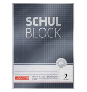 Schulblock 1052607 4-fach-Lochung, Lineatur 7 / kariert ohne Rand, A4, 90g, 50 Blatt