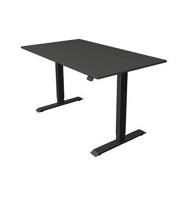 Sitz-Steh-Schreibtisch Move 1, elektrisch höhenverstellbar, 74-123cm (H), 140x80cm (BxT), rechteckig, anthrazit / anthrazit