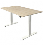 Sitz-Steh-Schreibtisch Move 1, elektrisch höhenverstellbar, 74-123cm (H), 140x80cm (BxT), rechteckig, ahorn / weiß
