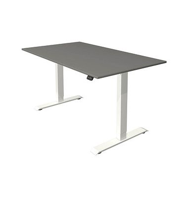 Sitz-Steh-Schreibtisch Move 1, elektrisch höhenverstellbar, 74-123cm (H), 140x80cm (BxT), rechteckig, graphit / weiß