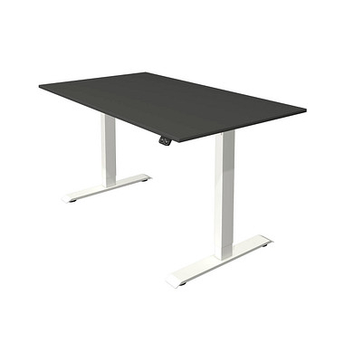Sitz-Steh-Schreibtisch Move 1, elektrisch höhenverstellbar, 74-123cm (H), 140x80cm (BxT), rechteckig, anthrazit / weiß