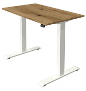 Sitz-Steh-Schreibtisch Move 1, elektrisch höhenverstellbar, 74-123cm (H), 100x60cm (BxT), rechteckig, eiche / weiß