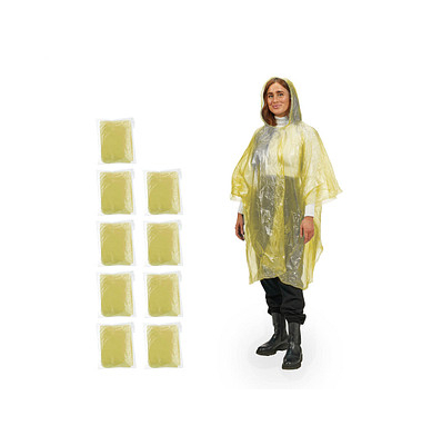 Regenponcho, gelb, Größe Einheitsgröße