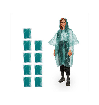 Regenponcho, grün, Größe Einheitsgröße