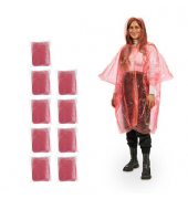 Regenponcho, rot, Größe Einheitsgröße
