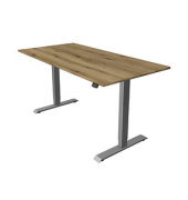Sitz-Steh-Schreibtisch Move 1, elektrisch höhenverstellbar, 74-123cm (H), 160x80cm (BxT), rechteckig, eiche / silber