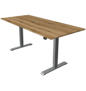 Sitz-Steh-Schreibtisch Move 1, elektrisch höhenverstellbar, 74-123cm (H), 180x80cm (BxT), rechteckig, eiche / silber